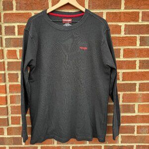 Wrangler Thermal Knit Shirt Mens XXL Black Crew Neck Workwear Leisure